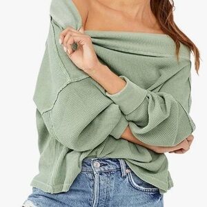 Free People WE THE FREE
Women's Close To You Waffle Knit
Top Sz Small